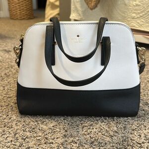 Like New KSNY Handbag - White and Black with Crossbody Strap